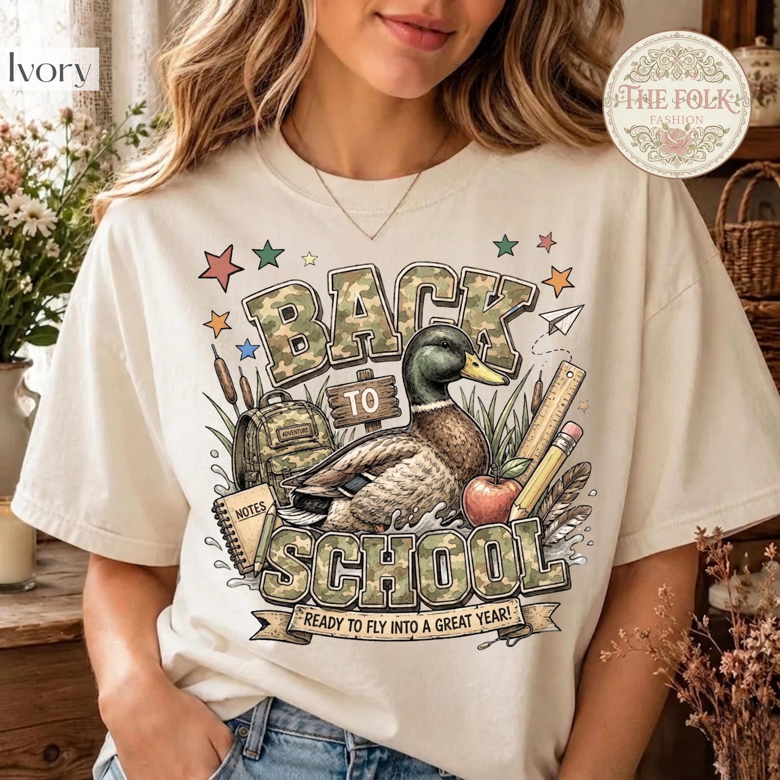 Mallard Duck Teacher Shirt, Camo Back to School Tee, Retro School T-shirt, Cute Duck Teacher Shirt, Ready to Fly Tee, Elementary Teacher XL