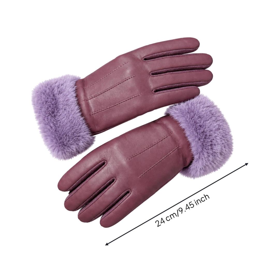 FullFinger Winter Gloves Windproof Leather WaterResistant for Driving, Biking,