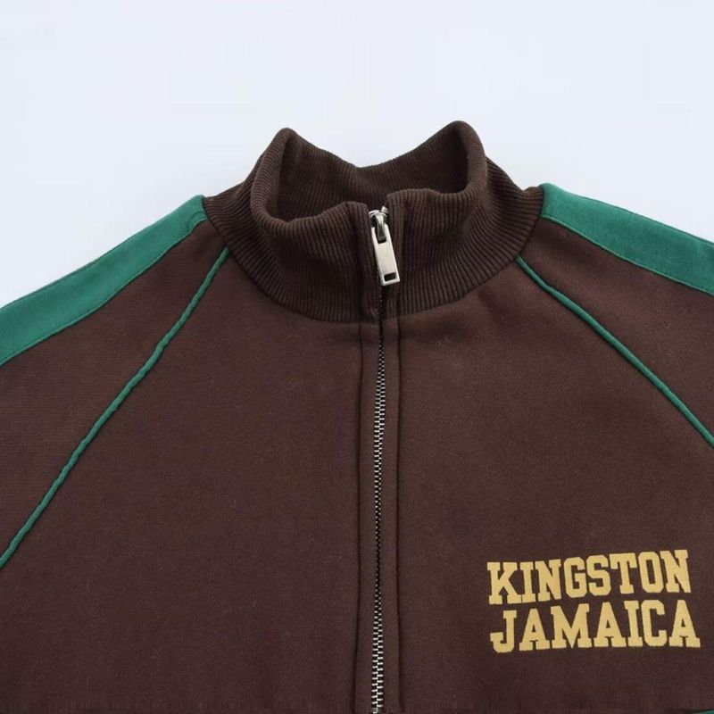 Kaslead New Arrival Women's Clothing Fashion Style Printing Zipper Sweatshirt Casual Pants 1131851 1131852