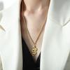 18K Gold Empress Dowager Snake Pendant Necklace, Titanium Steel Twisted Chain, Hip Hop Collarbone Jewelry.