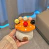 1pc Mushroom Shaped Ceramic Snack Container Set,Stainless Steel Fruit Forks,Detachable Lid, Easy Clean Smooth Edged Design for Fruits/Desserts