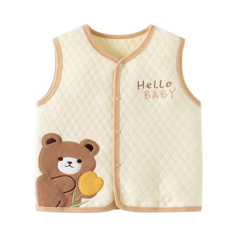 

Quilted Cotton Vest for Infants & Toddlers - Sleeveless Jacket for Boys & Girls, Warm Outerwear for Spring, Autumn, & Winter 66cm