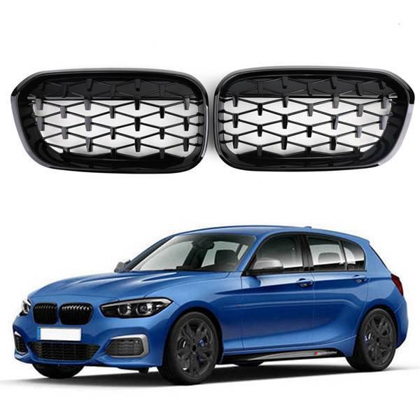 BMW 1 Series F20/F21 Grille (2015-2017), Pair 51137371685 & 51137371686.