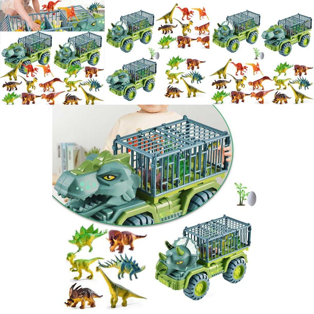 Engaging Dinosaur Trucks Triceratops Tyrannosaurus Figures For Educational Play