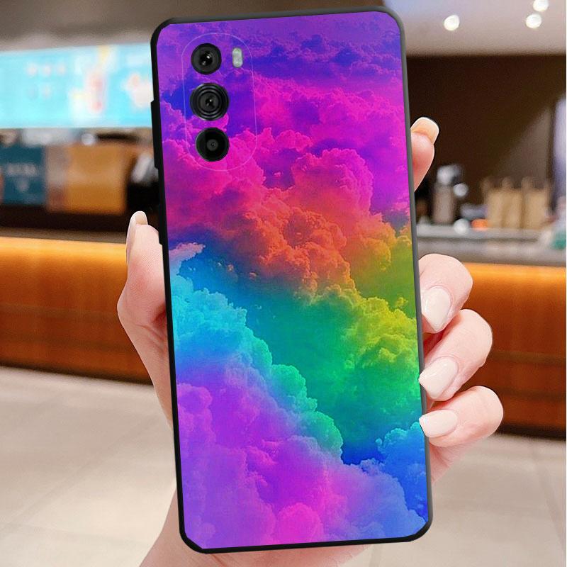Phone Case For Motorola Edge 50 40 Pro 60 50 40 30 Ultra Neo Fusion Moto G Play G Stylus G Power G Rainbow Clouds