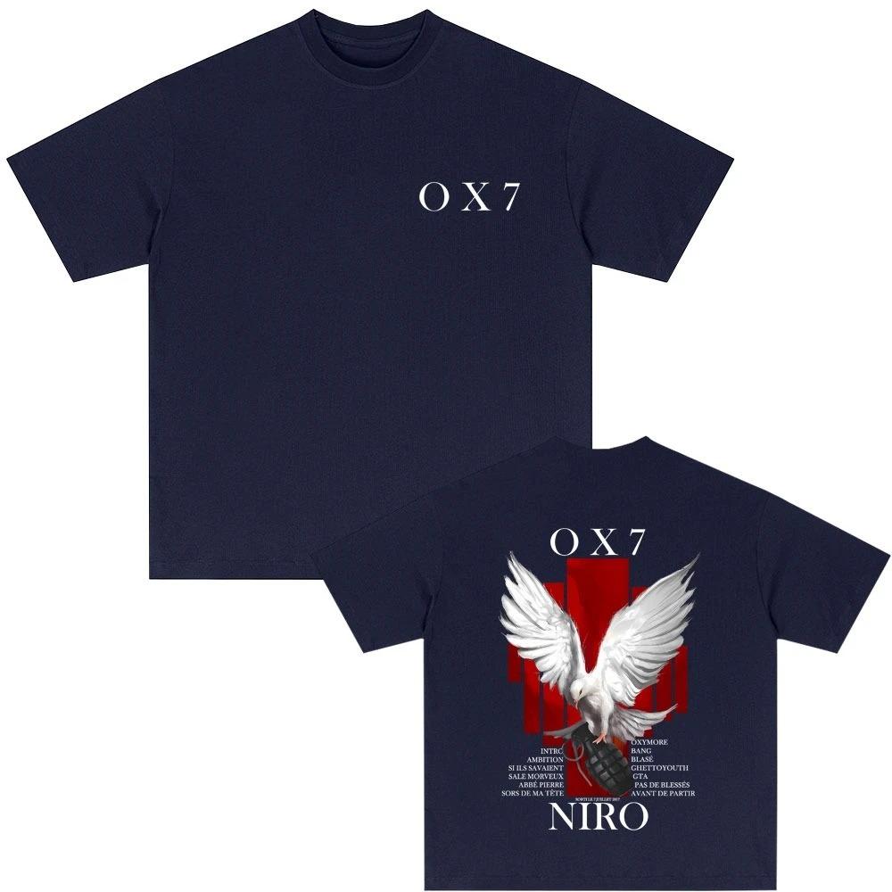 Rapper Niro OX7 Album T-shirt Men Women Hip Hop Fashion Pop Music Streetwear Unisex Vintage Casual Oversized Crewneck T Shirts