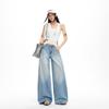 Women's Designer High-Waisted Wide-Leg Jeans, 2026 Spring Collection, Low-Rise Straight Loose Floor-Length Pants