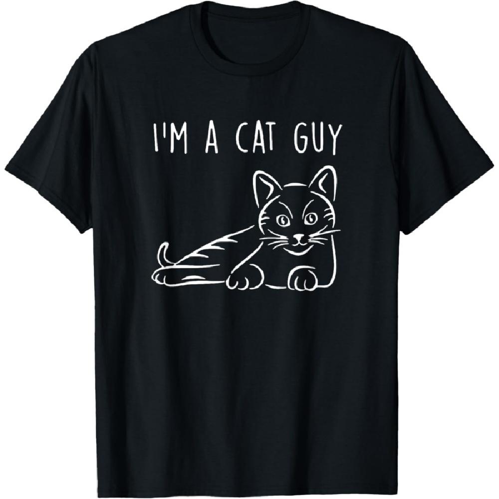 

I m A Cat Guy, Crazy Cat, Cat Dad, Cat lover, Funny Cat T-Shirt for Men Girls Kids XXXXXL чорний