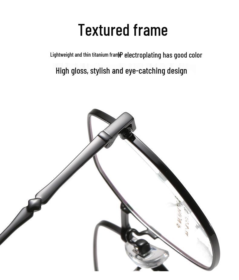 Unisex Polygonal Titanium Eyeglass Frame for High Prescription Myopia with Anti-Blue Light (Model 2275)