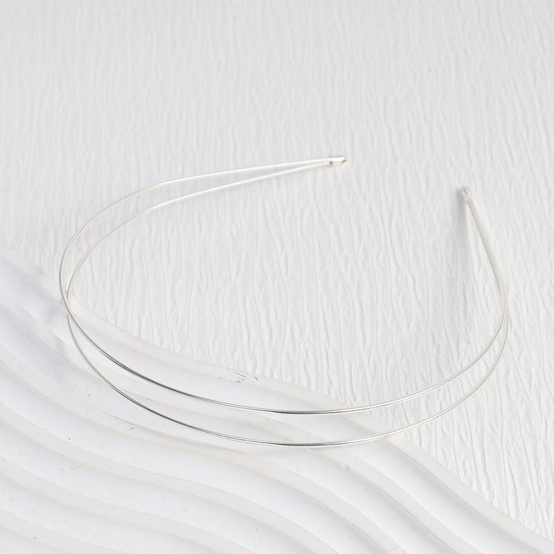 Neue Mode Doppelwurzel Metall Stirnbänder Retro Gold Silber Damen Haarband Einfacher Kopfschmuck Street Kopfreifen Kopfschmuck