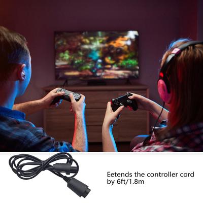 5,9ft Gamecontroller-Verlängerungskabel für N64 Flexibles Draht-Verlängerungskabel Spielzubehör Gamepad-Verlängerungskabel Schwarz