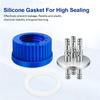 A96I-GL45 304 Stainless Steel Safety Bottle Cap For Laboratory Use-Medium Size, Autoclavable 1-Port