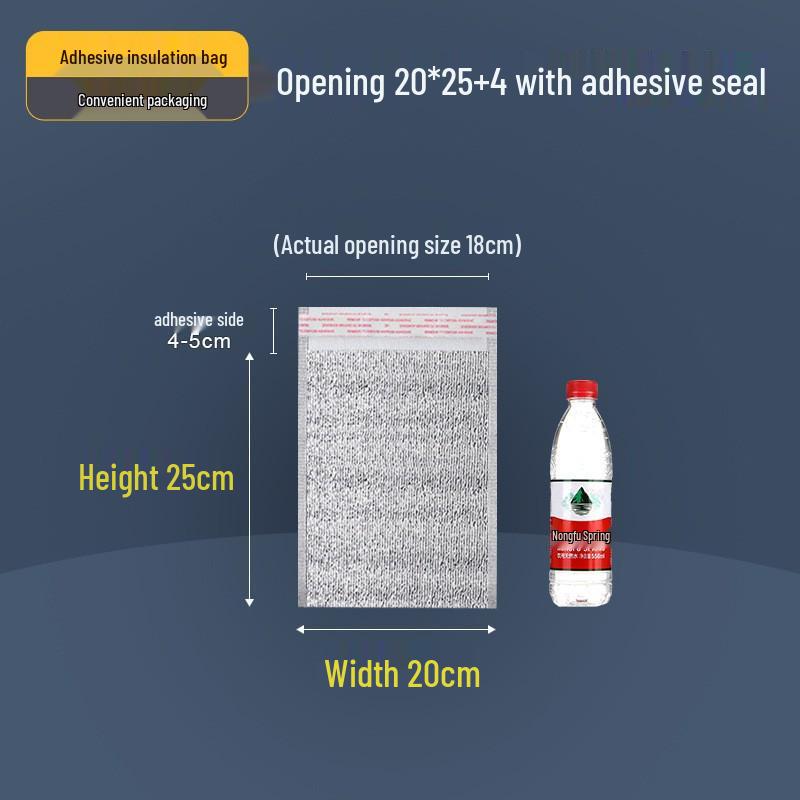 Selbstklebender Verschluss Aluminiumfolie Isolierte Tasche zur Kaltlagerung: Ideal für Kuchen, BBQ, Meeresfrüchte und zum Mitnehmen.