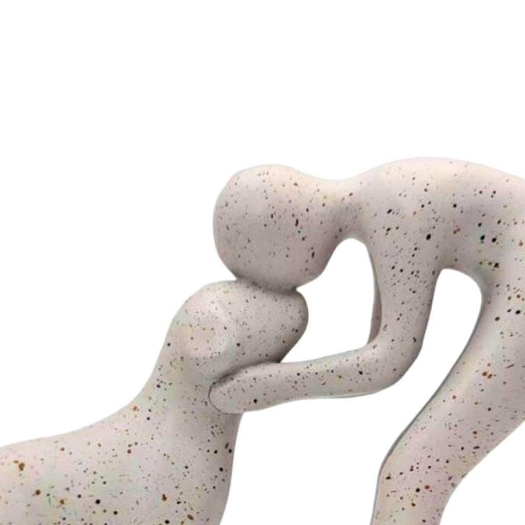 Man and Dog Statue Decoration 6.2x5.3 inch for Shelf Desktop Living Room