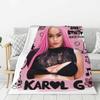 Custom Reggae Ainger Bichota Season Karol G Blankets Warm Flannel Throw Blanket for Bedding Travel Sofa