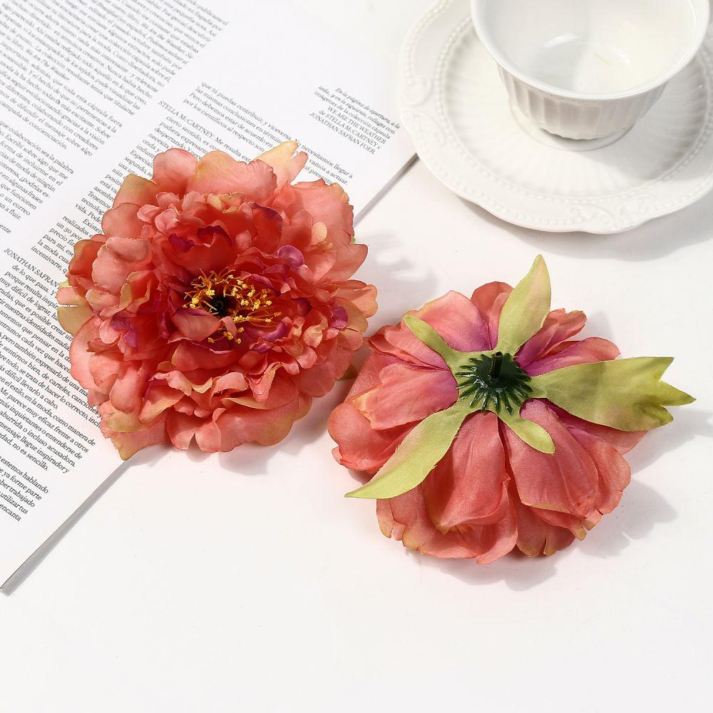 2/5Pcs 12cm Peony Artificial Silk Flowers Heads for DIY Wreath Gift Box Scrapbooking Wedding Home Party Decora Craft Fake Flower
