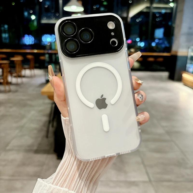 Armor Shockproof Magnetic Matte Orange Phone Case For iPhone 17 Pro Max 17 Air 17 Pro For Magsafe Wireless Charging Cover