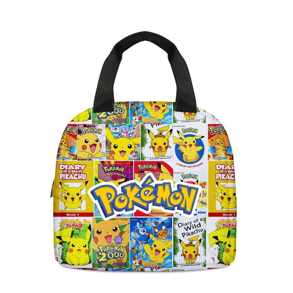 Niedliche Pikachu Pokemon Lunchtasche Cartoon Handtasche Kühltasche für Kinder Tragbar und stilvoll