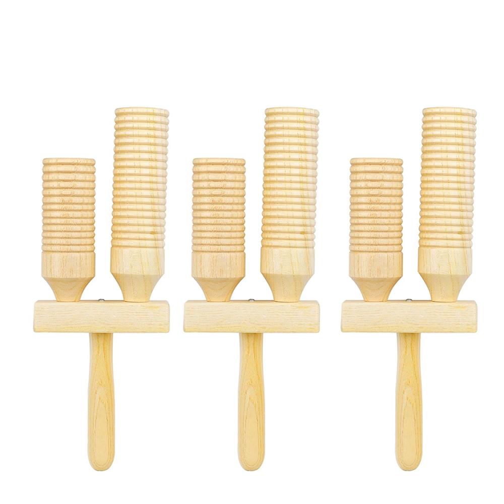 Child Toddlers Music Parts Wooden Environmental Double-Tone Tube Maracas Percussion Musical Instrument Children Gift With Stick
