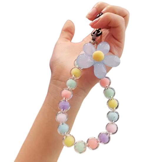 Dámská šňůrka na telefon na zápěstí Candy Color korálky na telefon Provaz na zápěstí proti ztrátě Pouzdro na mobil Ruční popruh