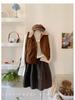 Elegant Retro A-line Cable Knit Skirt with Floral Design - Autumn/Winter 2025 Collection for Women