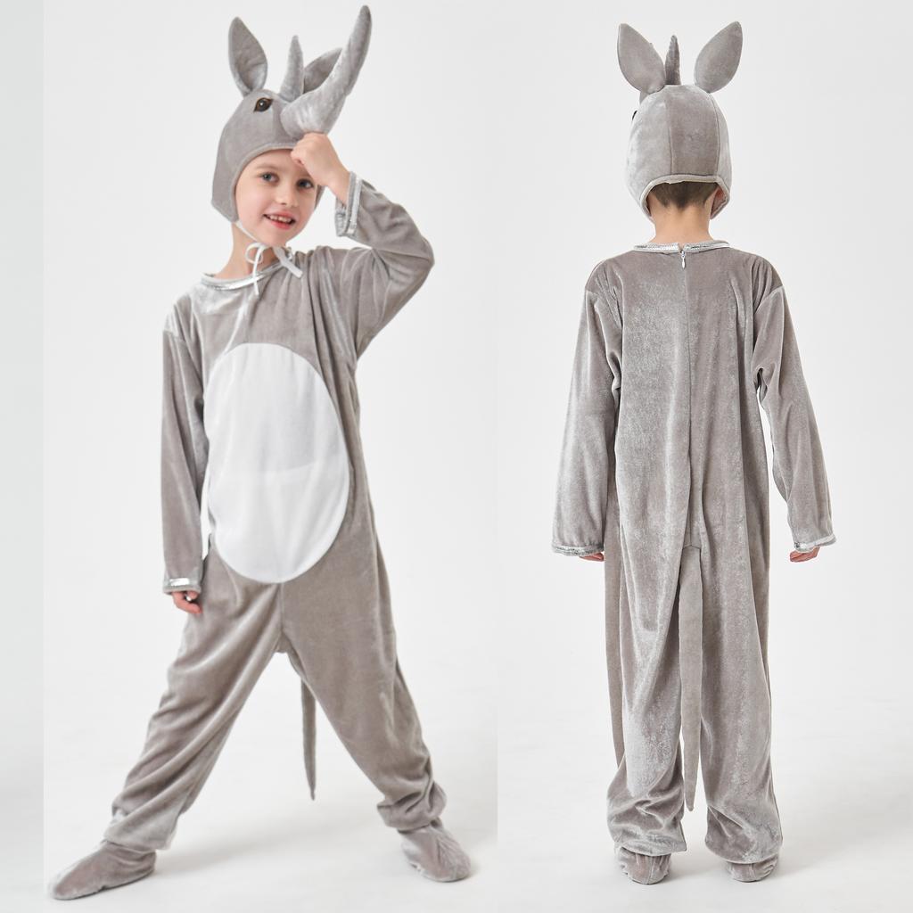 Multiple Styles Kids Cute Little Animals Jumpsuit Dinosaur Tiger Wolf Rabbit Giraffe Children Boys Girls Halloween Cosplay Suit
