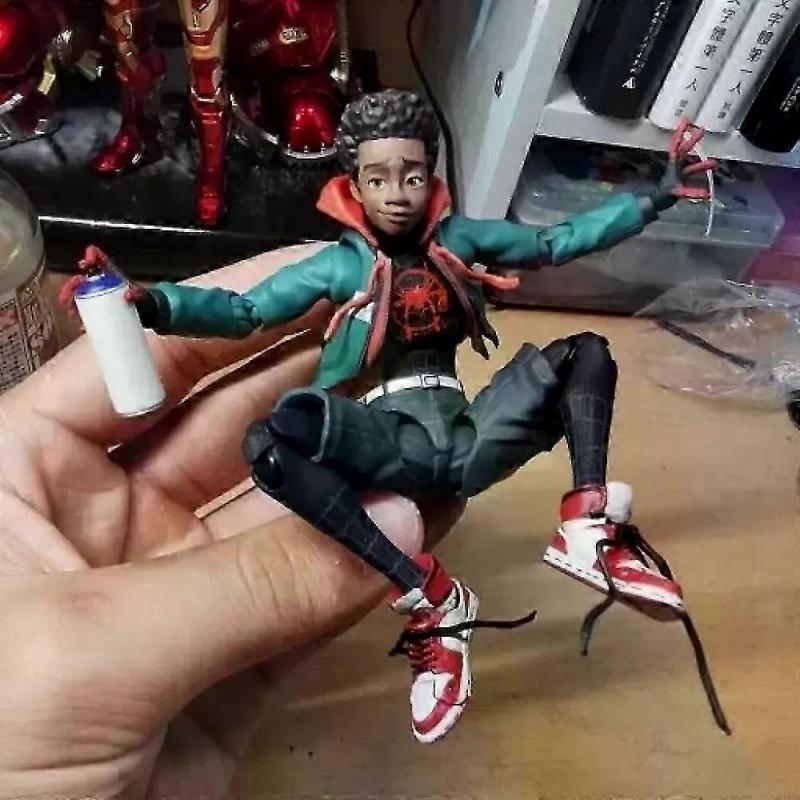 Spider-Man Miles Morales PVC Action Figure - Across the Spider-Verse Collectible Posable Toy Model for Marvel Fans