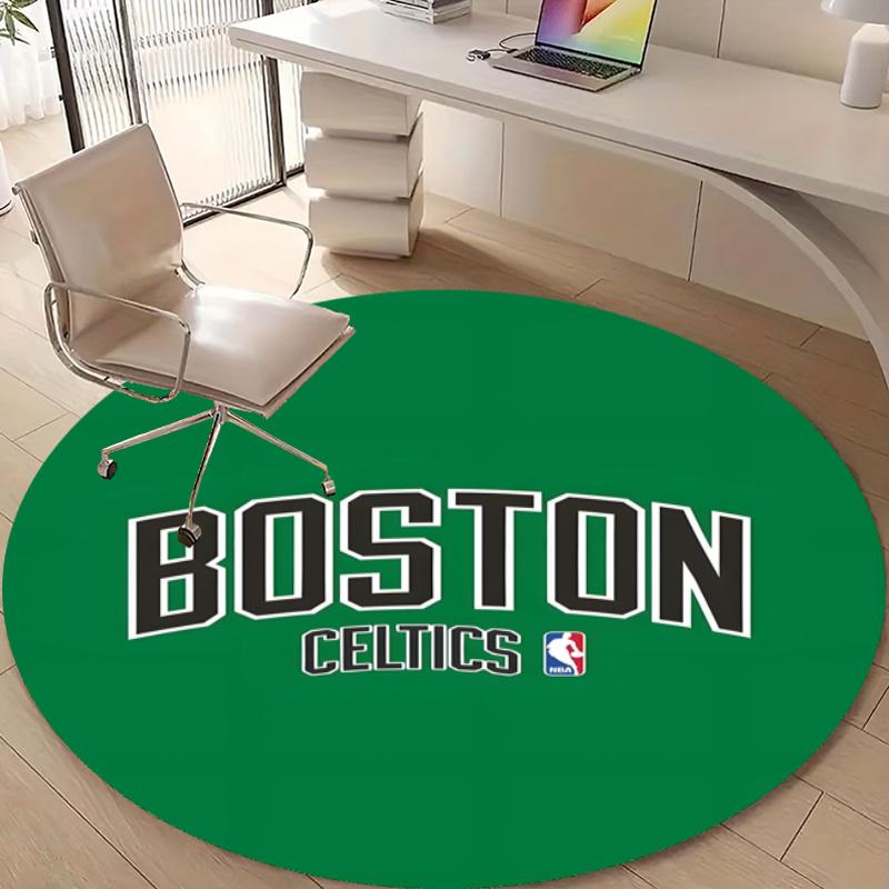 Personalized Boston Celtics Round Chair Office Rug - Perfect for Mat, Office Chair & More - Ideal Gift for Birthdays and Holidays