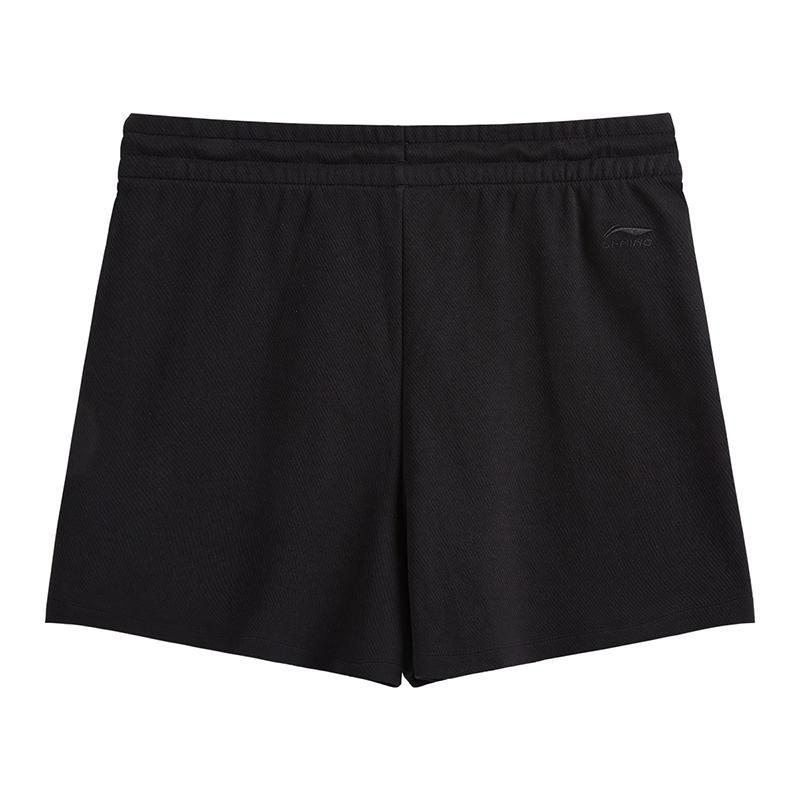 Li Ning Brand Logo Comfortable Soft Quick-Dry Mid-Waist Casual Shorts Women Shorts Black AKSV710-1