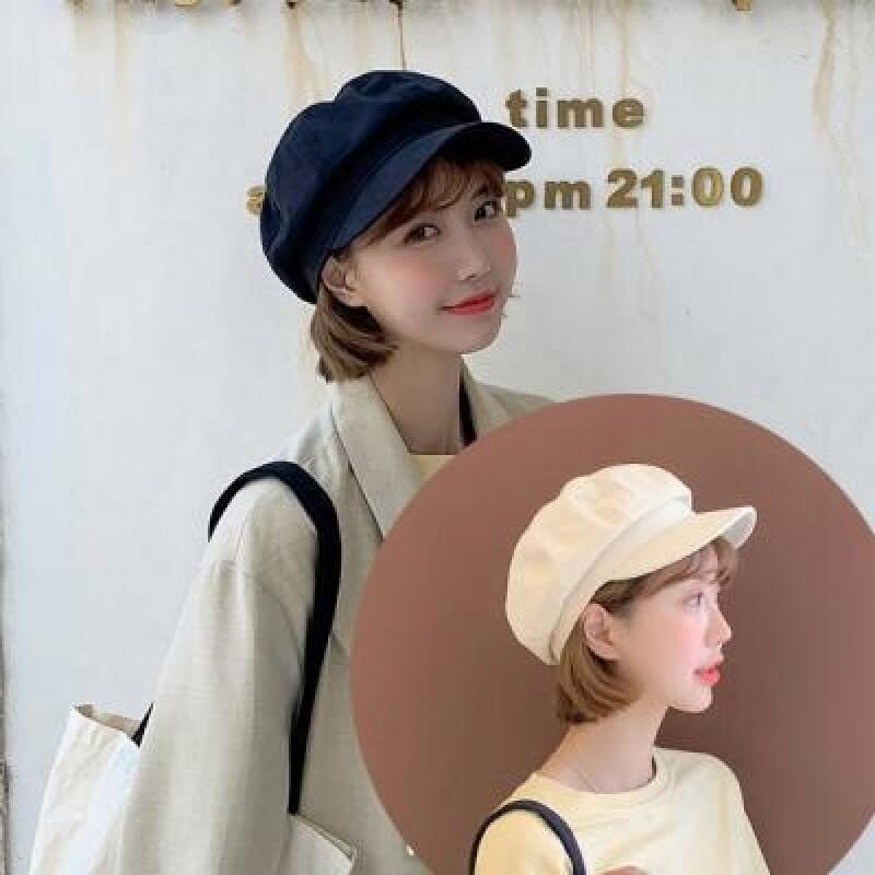 Женская восьмиугольная шляпа Kuko, Шляпа художника, Шляпа пекаря, Модная шляпа ivory