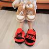 "Douyin-Inspired AJ1 Coconut Slippers: Retro Cotton Home Footwear for Couples"