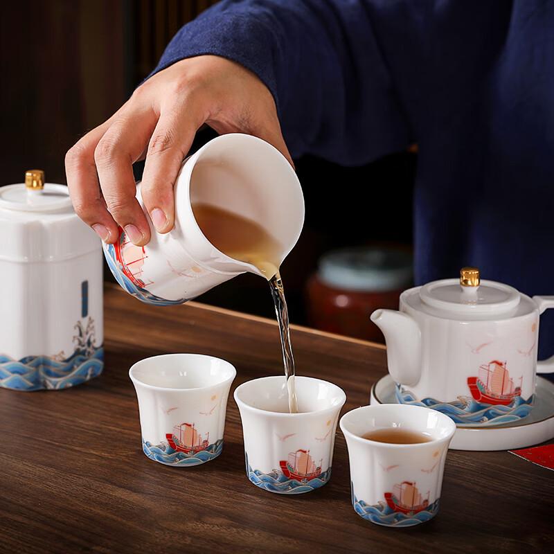 Fangran 9-Piece Chinese Style Ceramic Teapot Gift Set