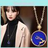Chic Animal Shaped Reindeer Necklace In Titanium Steel With Crystal Pendant For Fashion-forward Women