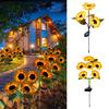 Energy Saving Solar Light Sunflower Garden Light, Realistic Powered Outdoor Decoration Waterproof Auto On/Off Decorative for Patio Backyard