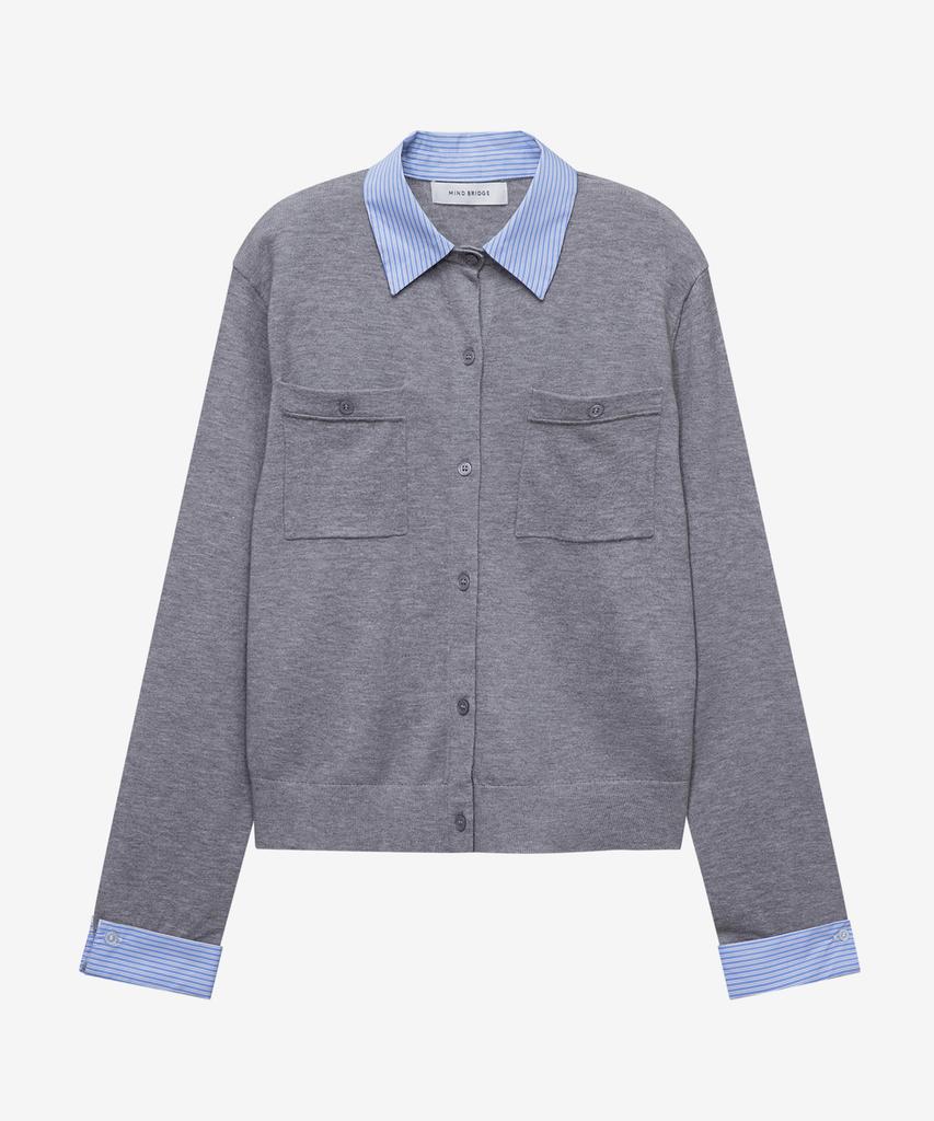 MIND BRIDGE WOMEN [W] Shirt Mix Full Open Knit - 3 Colors