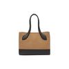Bally Large Logo Casual Magnetic Closure Fabric And Leather Tote Bag Women Tote Sand Black 6304584