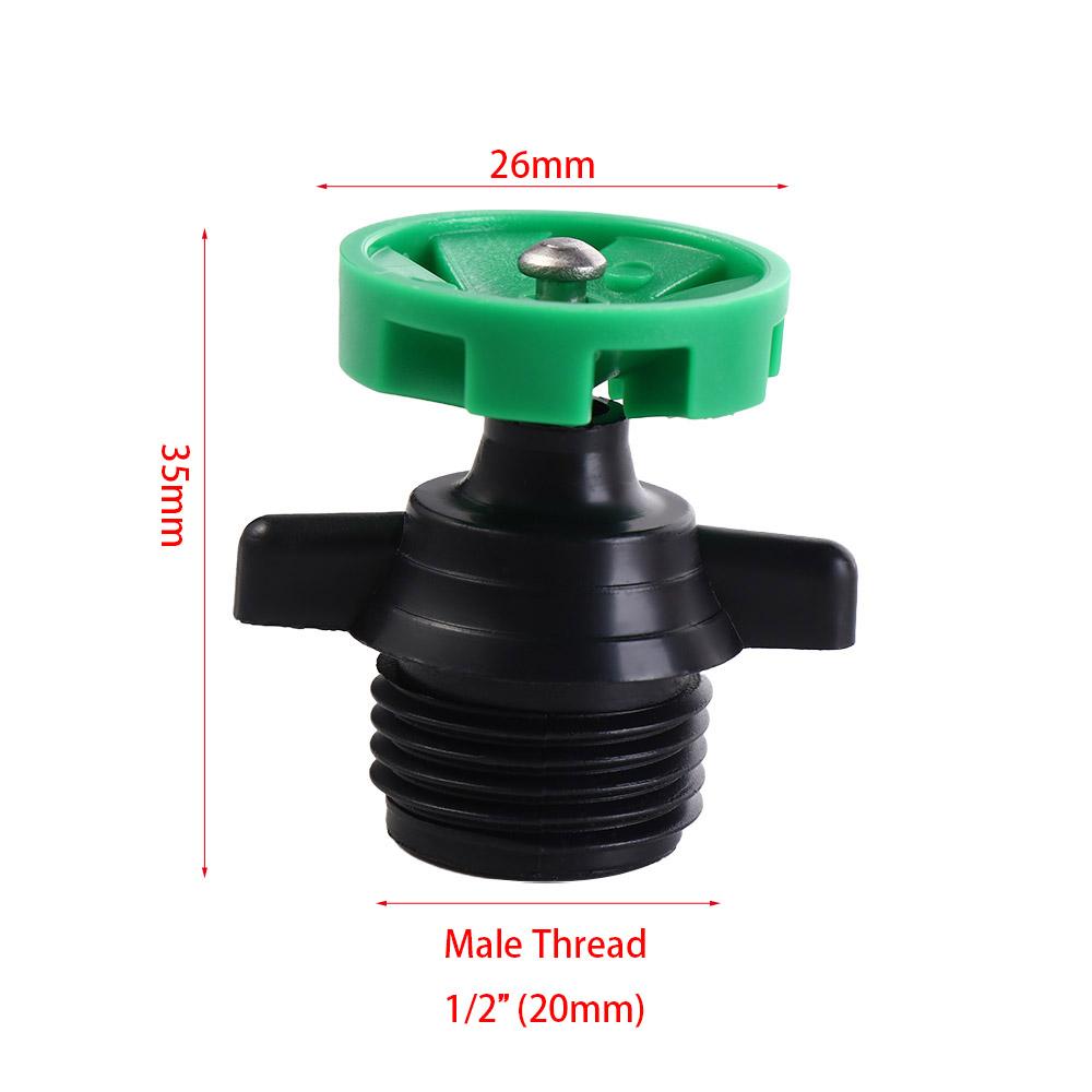 

1/2 Inch Rotating Sprinkler Male Thread 360 Degree Irrigation Nozzle Middle Distance 200-250L/H Turning Sprinkler зелений