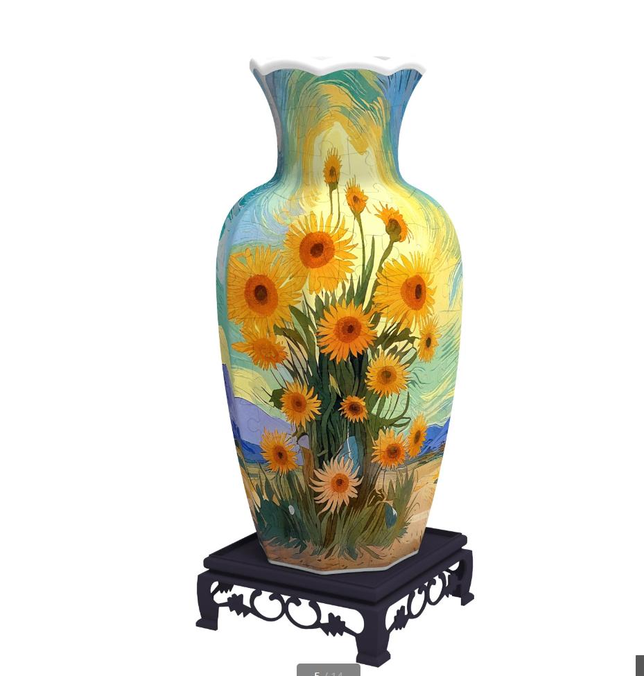

3D Puzzle Vase DIY Ornament Toy Blue and White Porcelain Puzzle Insert Board Flower Arrangement Decoration Children s Gift Toy