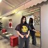 Tide Brand Washed Smiley Face Print Short-Sleeved High Street Casual T-Shirt