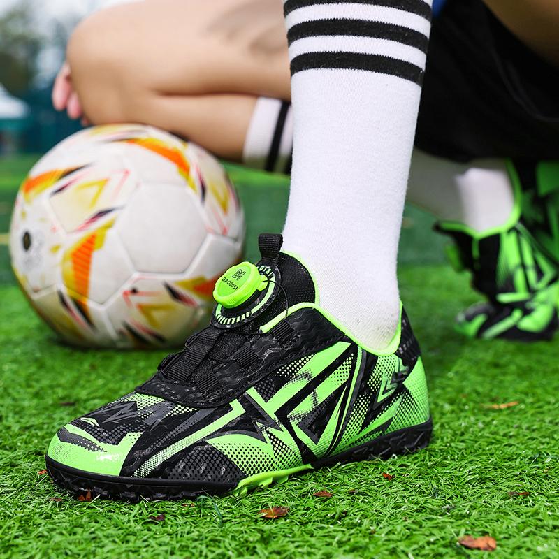 28-39 Barns Fotbollsskor med Roterande Spänne AG/ TF Fotbollsskor Konstgräs Fotbollsskor Pojkars Fotbollsskor