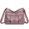 Double Layer Small Square Bag Soft Leather Mother Bag Large Capacity Single Shoulder Crossbody Bag
