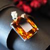 86.05Ct Argent Sterling 925 Pendentif Gemmes Taille Coussin Saphir Orange CERTIFIÉ my-468-ns