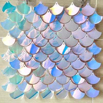 Wedding Sequin Panel Wall Decor Shimmer Fish Scale Shaped Photo Backdrop