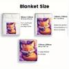Sleeping Fox Animal Print Flannel Blanket Cozy Soft Throw Blanket Cute Animal Design Bedroom Decor Gift for Animal Lovers