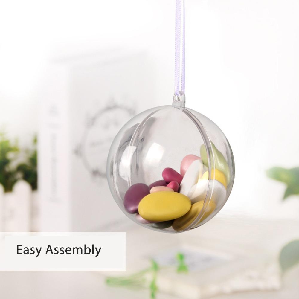10pcs 3.94in Clear Fillable Ball Hanging Hole Holiday Decor Sphere  Wedding Scene