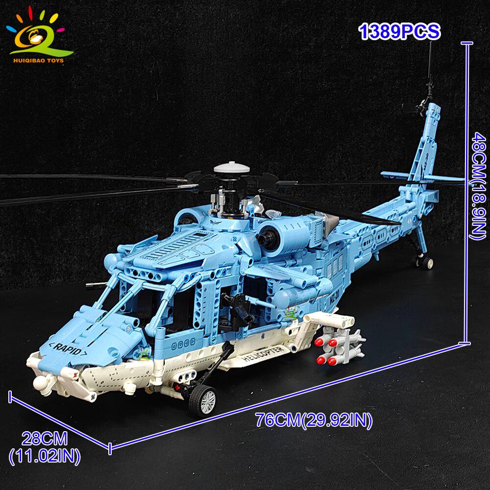 1389PCS WW2 Military Helicopter Gunship Building Block Set for Children Airplane Weapon Bricks Toy Brick home Decor.