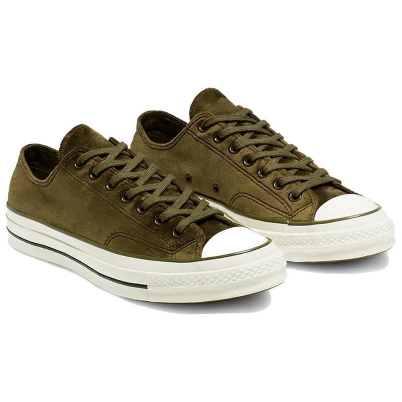 Converse Chuck 1970s Velvet Low Top Velvet Lace-up Low Top Espadrilles Unisex Green