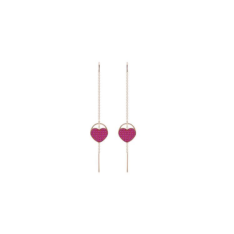 Swarovski Heart Crystal Earrings Women earrings 5472445 Rose Gold/Pink,F