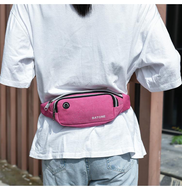 Casual Sports Women's Oxford Shoulder Bags Waterproof Light Men's Waist Crossbody Bag Simple Double-layer Female Handbags Purse