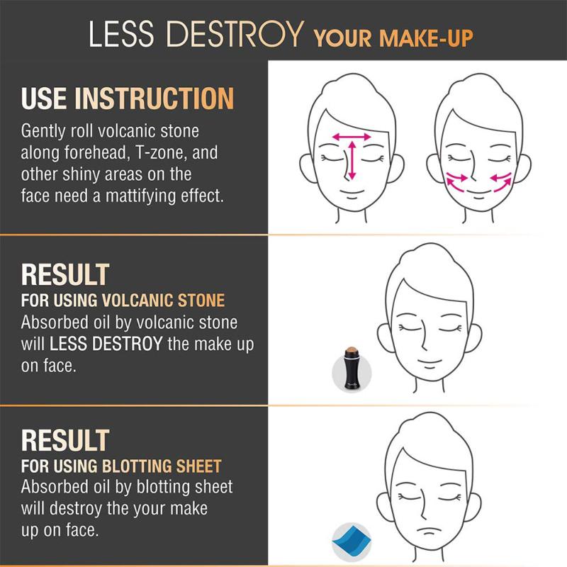 Pochłaniający olej wulkaniczny wałek do twarzy Masaż do usuwania oleju z twarzy Wielokrotnego użytku narzędzie do pielęgnacji skóry twarzy Mini